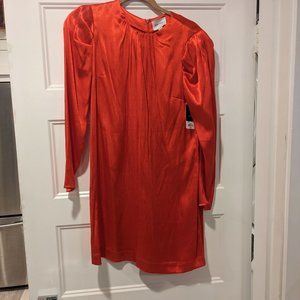 NWT Red Long Sleeve Shiny Party Dress